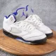 thumbnail image 2 of Ni - ke Ni - ke Air Jordan 5 Boys Size 7Y White Concord Grape Basketball Sneaker 440888-141, 2 of 5