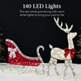 thumbnail image 6 of Best Choice Products 4ft Lighted 2D Christmas Reindeer & Sleigh Set Outdoor Decor w/ 140 Warm White LED Lights - White, 6 of 9