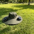 thumbnail image 5 of Sulaicai Solar Fan Hat for Men Women, Wide Brim Sun Hat with 2 Solar Fans, Outdoor Fishing Hat with Fan, Waterproof Outdoor Hiking Camping Fishing Hat, 5 of 6