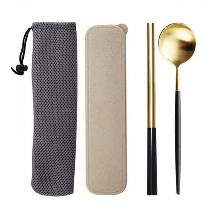 

Delivery On Time!!Light Luxury 304 Stainless Steel Spoon Chopstick Set Gift Box Spoon Portuguese Tableware Personal Health Dinnerware
