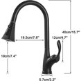 thumbnail image 3 of Kitchen Faucet with Pull Out Spray 360° Rotating Sink Faucet 3 Spray Modes Black Kitchen Mixer Tap Single Lever Cold and Hot Sink Mixer Available Bras, 3 of 5
