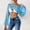 Blue, variant on Women Fishnet Long Sleeve Crop Top See Through Shirt Sheer Blouse Outfits,Cover-Up for Women Blue Free Size