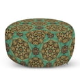 thumbnail image 1 of Mandala Pouf Cover with Zipper, Traditional Pattern with Flowers Eastern Influenced Design, Soft Decorative Fabric Unstuffed Case, 30" W X 17.3" L, Multicolor, by Ambesonne, 1 of 5