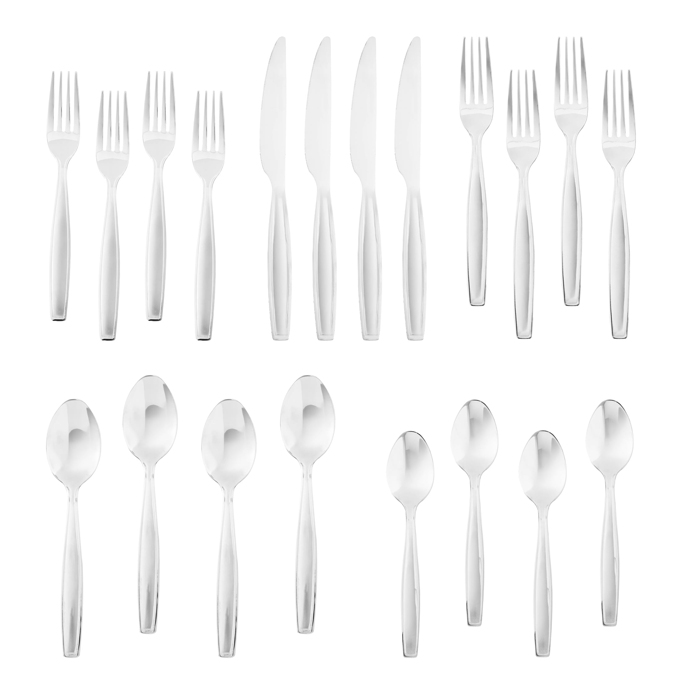Mainstays Fairport 20-Piece Stainless Steel Flatware Set, Service for 4