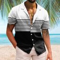thumbnail image 2 of Camisas Para Hombre Manga Larga Hombres Casual Manga corta Primavera Verano Turndown Neck 3D Impreso Camisas Moda Top Blusa Camisas (Black, S), 2 of 4