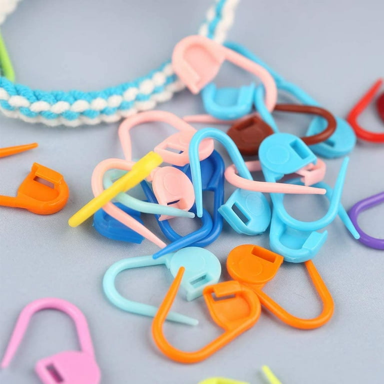 20 Pieces Locking Stitch Markers Knitting Stitch Counter Multi-Colored  Crochet Clip & 2mm To 8mm Knitting Crochet Row Counter 