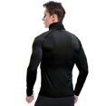 thumbnail image 2 of Defitshape Men's Athletic Compression Shirt Tight Lightweight Soft Biking Running Shirts Sports Workout Gym Long Sleeve Muscle Fit Thermal Mock Turtle Neck Base Layer Top Black XX-Large, 2 of 5