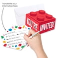 thumbnail image 2 of Big Dot of Happiness Building Blocks Invitations with Envelopes, You're Invited Colorful Brick Birthday Party Fill-In Invitation Flat Cards - Set of 12, 2 of 7