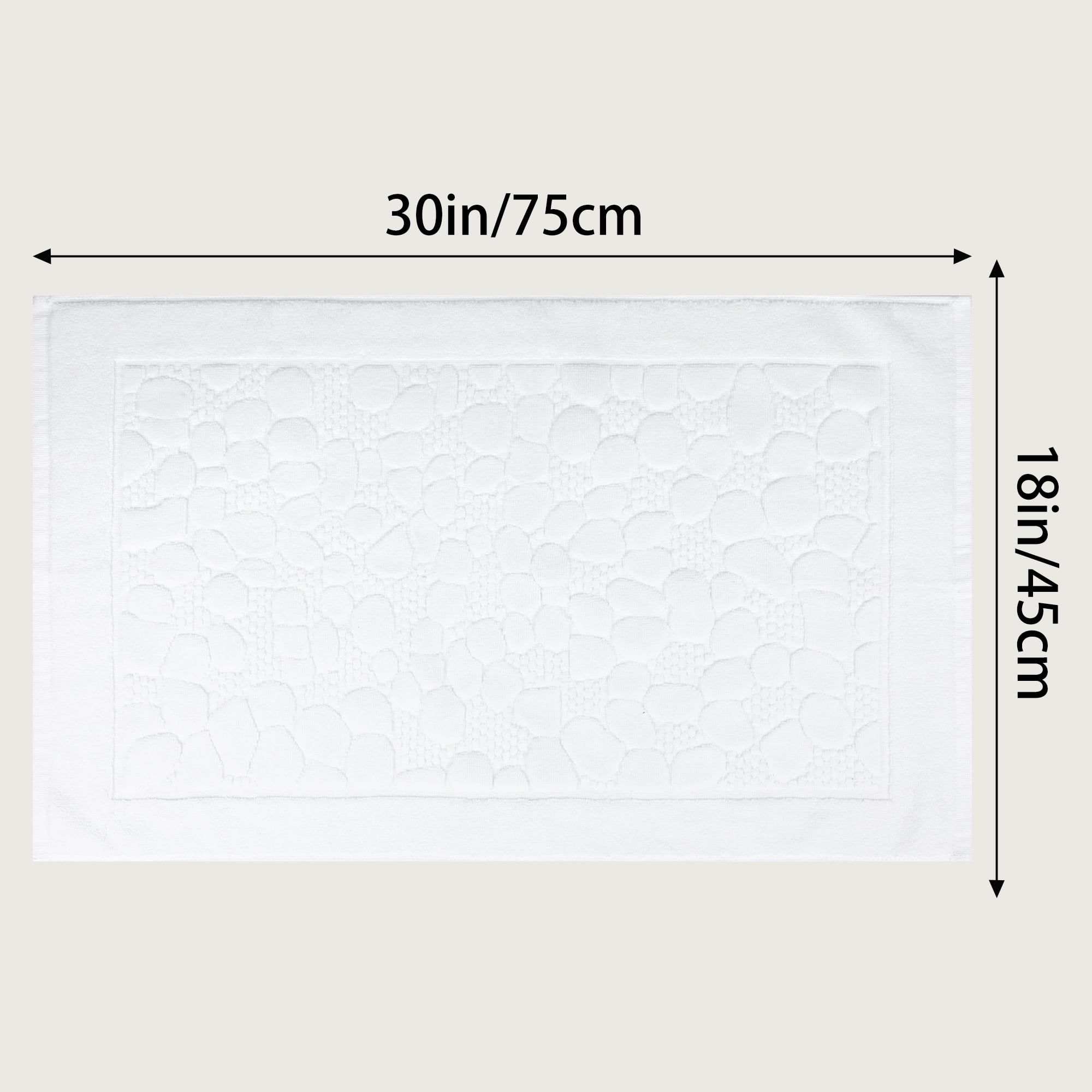 Unique Bargains Cotton Washable Mats Spa Style Bathroom Floor Rugs Thick Soft White