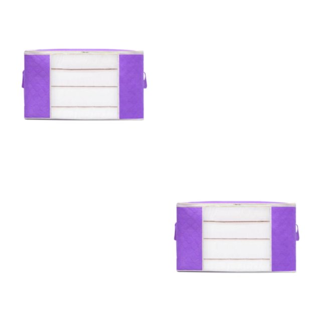 Destyer Sturdy And Durable Storage Bag Clothes And Fresh With Confidence Large Capacity Clothes Storage Bag Organizer With Zips purple L 2Set