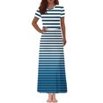 thumbnail image 2 of Vestido Corto de Verano de la Moda de las Mujeres Impreso de Manga Corta Cuello Redondo Tobillo de Longitud Vestido Casual, 2 of 5