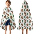 thumbnail image 3 of White Bigfoot and Tree Pattern Hooded Bath Towel，50"x30" for Ages 3 To 12 Kids, Quick Dry Lightweight Soft Microfiber Hood Beach Towel Cover Up for Kids, 3 of 7