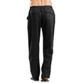 thumbnail image 4 of Zimjoy Big and Tall Men's Cotton Linen Pants Loose Drawstring Straight Leg Trousers Full Length Summer Beach Pants with Large Pockets,Black XL, 4 of 4