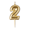 thumbnail image 5 of (2 pack) Gold Number 2 Birthday Candle, by Way To Celebrate, 5 of 6