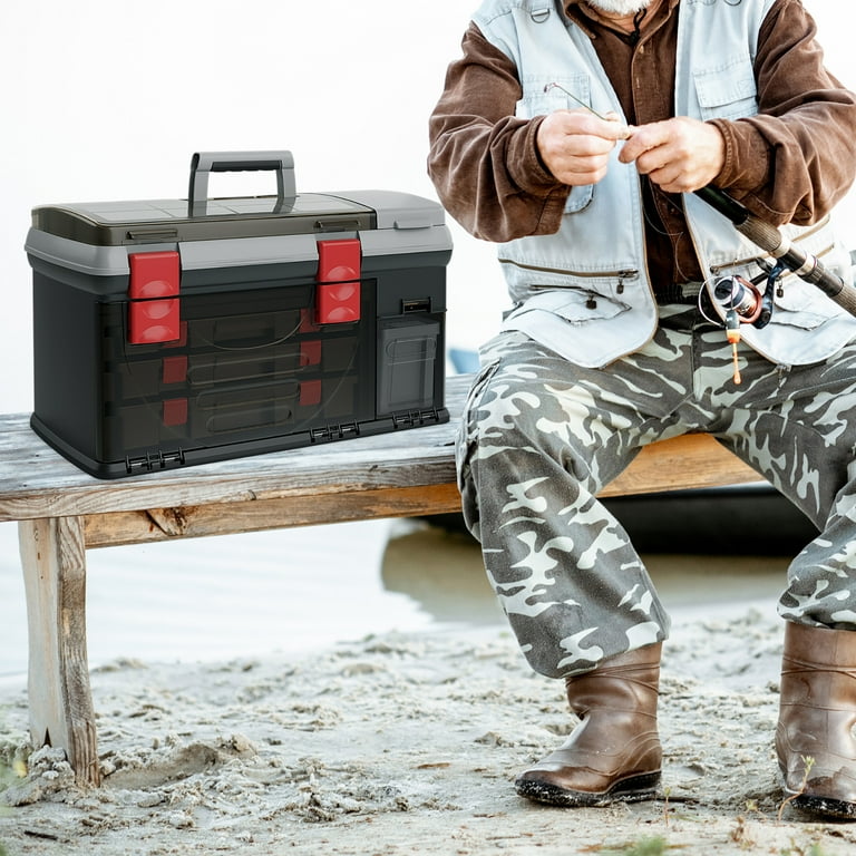 Gymax 5 Layers Fishing Tackle Box w/ Dividers & Top Storage Gymax 5 Layers Fishing Tackle Box w/ Dividers & Top Storage