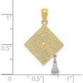 thumbnail image 2 of 10K Yellow Gold Two-Tone 3-D Graduation Cap With Moveable Tassel Pendant (25 X 17) Made In United States -Jewelry By Sweet Pea, 2 of 5