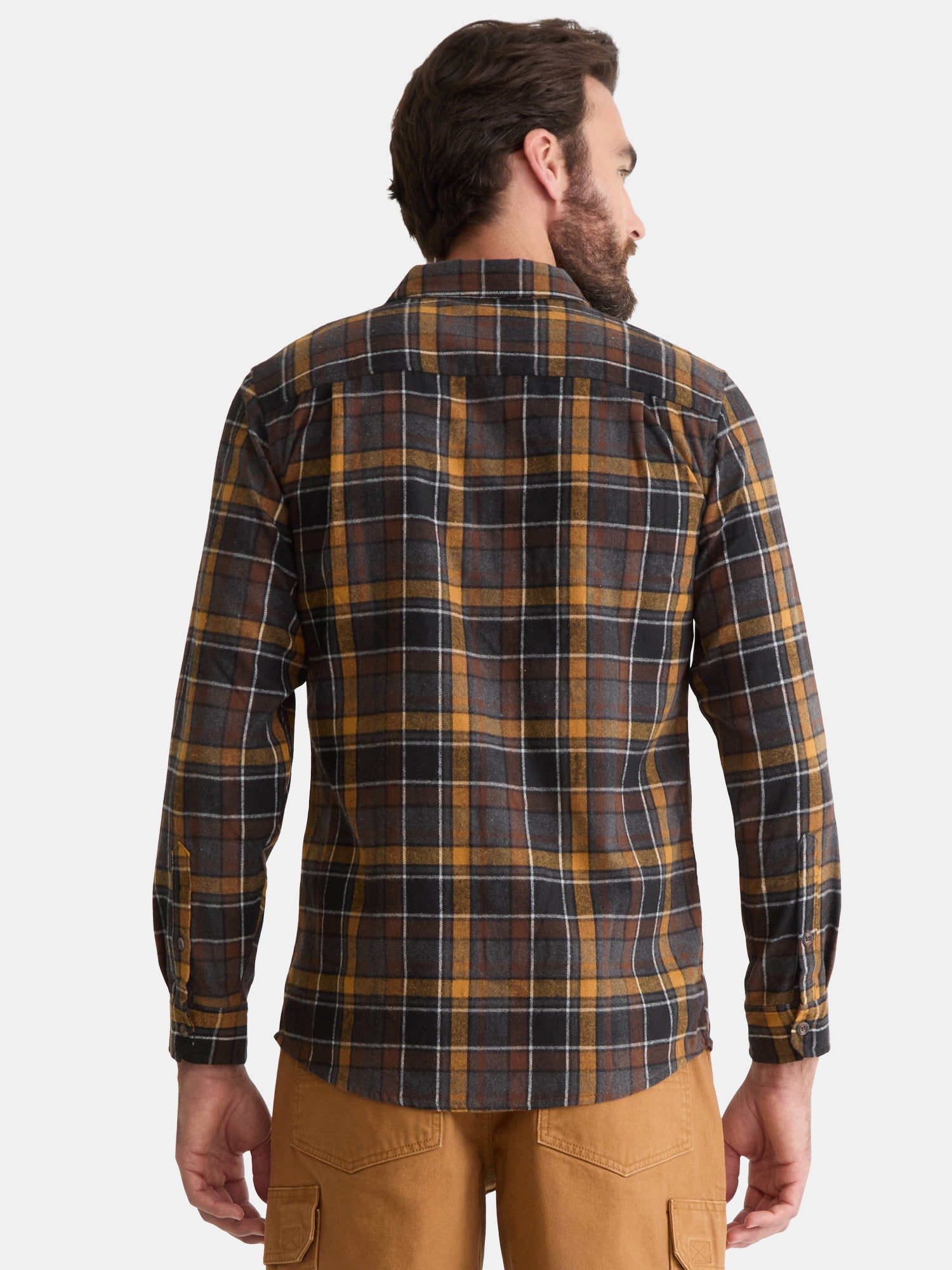 Burnside Men's and Big Men's Modern Fit Plaid Flannel Shirt with Long Sleeves, Sizes S-2XL
