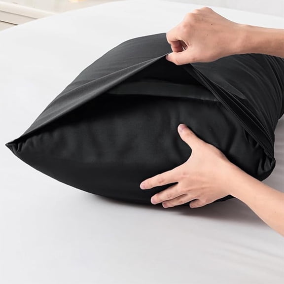 Specollect Breathable Home Microfiber Pillow Cases - Standard/Queen Size Cooling Pillowcases Double Brushed Grey Pack Easy Care 20x26 Ft