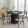 thumbnail image 2 of Dovelina 46" Wooden Dining Table Round Kitchen Table for Dining Room, Black, 2 of 9