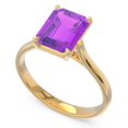 thumbnail image 2 of 2.50 Carat Emerald Cut Amethyst Gemstone Stylish Engagement Ring for Women Solid 14K Yellow Gold Size 8 by Diamond-Capitals, 2 of 8