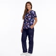 thumbnail image 4 of Yspwyqan Womens Print Scrub Set, Galaxy Koala V-Neck Short Sleeve Scrub Top and Pants 2 Piece, Comfortable Casual Nurse Uniforms with Pockets for Medical Workwear, Size 5XL, 4 of 7