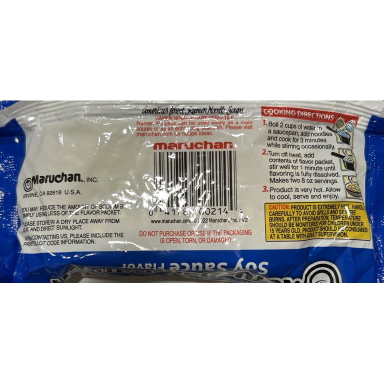 Maruchan Ramen Noodle Soup, Soy Sauce Flavor, 3 oz Pack, Instant