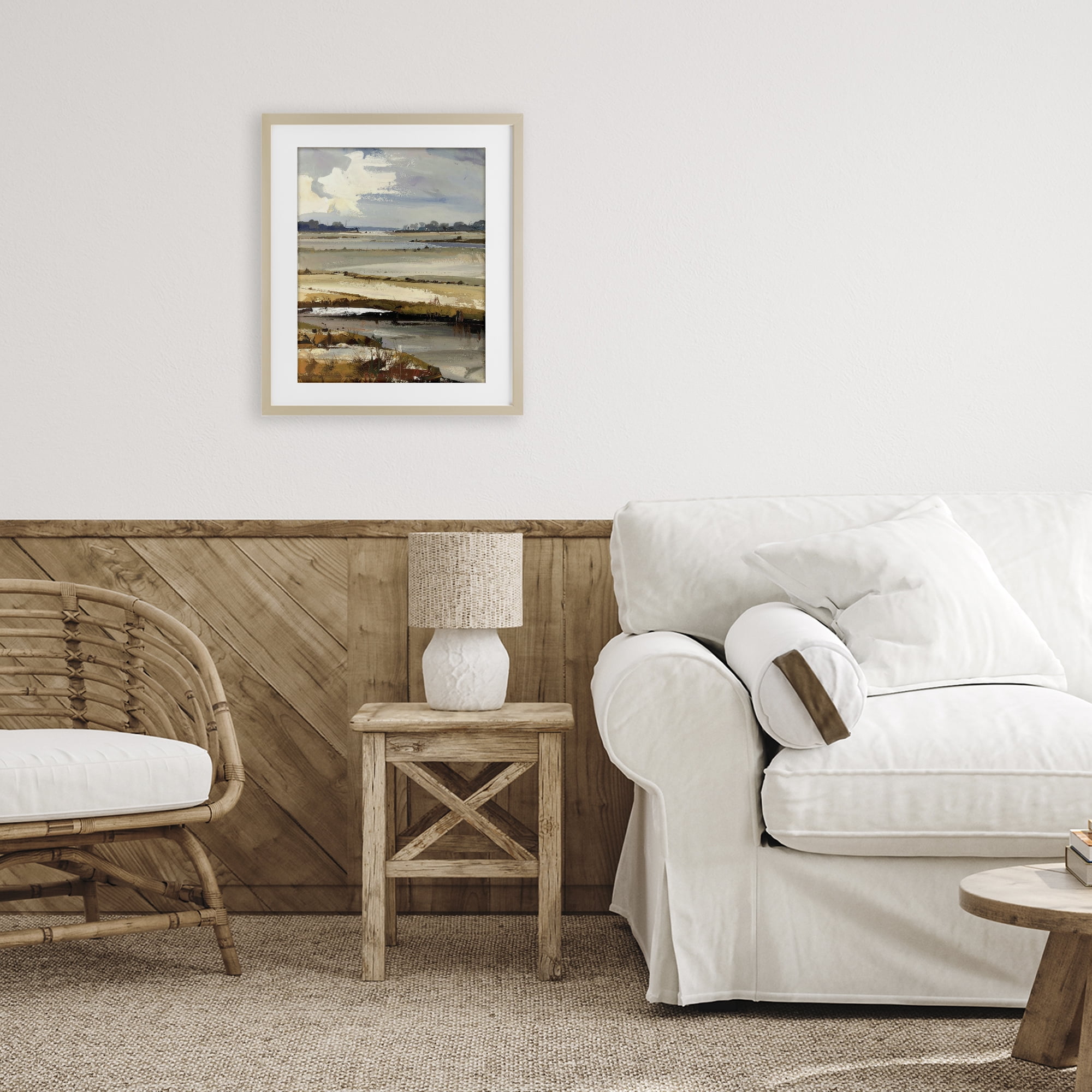 Stupell Industries Earthy Distant Horizon Birch Framed Print Under Glass, design by Alonza Saunders