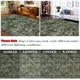thumbnail image 3 of GlowSol 8'x10' Area Rug Vintage Floral Area Rug Indoor Non Slip Soft Foldable Accent Carpet for Living Room Bedroom, Green, 3 of 7