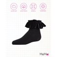 thumbnail image 6 of MeMoi Velvet Pleated Cotton Blend Anklet Socks - Girls - Female, 6, Black, 6 of 7