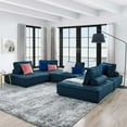 thumbnail image 1 of Modway Saunter Sectionnel 5 Pcs en Tissu Capitonné, Tissu, Couleur Azur, 1 of 9