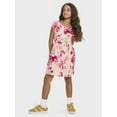 thumbnail image 4 of The Children's Place Girls Short Sleeve Floral Print Smocked Dress, Sizes XS-XXL, 4 of 6