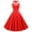 DT-Red, variant on Women's Halter Neck Swing Dress-Fit & Flare--for Picnic/Retro Event-Pattern