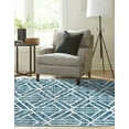 thumbnail image 5 of Unique Loom Matrix Trellis Collection Area Rug - Motif (5' 3" x 8' Oval Blue/Ivory), 5 of 12