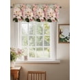 thumbnail image 2 of Pink Spring Floral Curtain Valances for Windows, Vintage Flowers Retro Botanical Kitchen Valance Window Treatment, Light Filtering Block Curtains for Bathroom/Bedroom/Living Room 42'' x 12'', 2 of 9