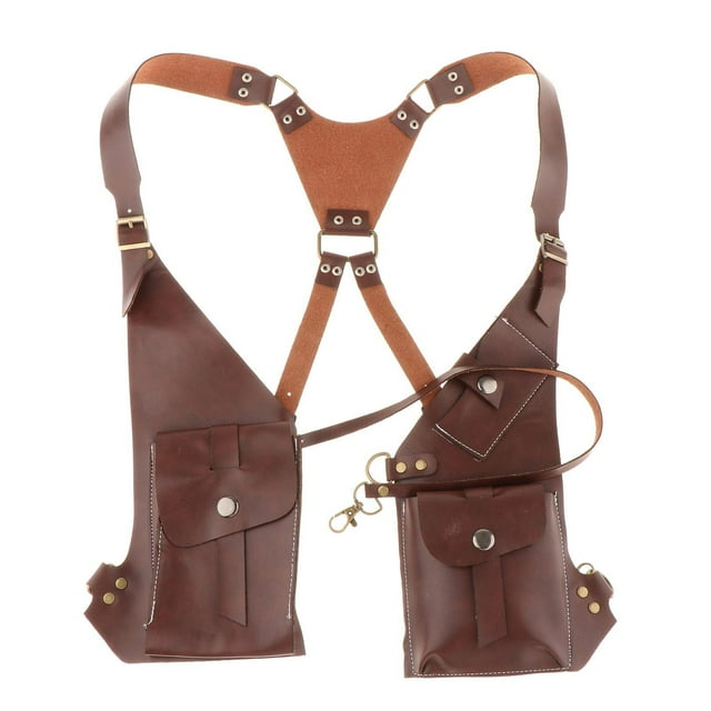 Bolso de hombro con arnés, bolso de hombro informal para axila, accesorios de Cosplay para montar Rojo marrón