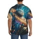thumbnail image 3 of Balery Colorful Planet Universe Camisa Casual de Manga Corta con Botones para Hombre, Texturizada, Estilo Cubano, para Playa, Verano-X-Large, 3 of 5