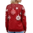 thumbnail image 6 of Women's Fashion Long Sleeve Christmas Snowman Snowflake Print Jacket Cardigan for Holiday Party and Casual Daily Wear,Red,L, 6 of 7