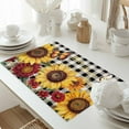 thumbnail image 5 of Butterfly Sunflower Placemat of 1 PC, Live Love Laugh Black Plaid Table Mats Washable Heat-Resistant Non-Slip Place Mats for Kitchen Dinner Table Indoor Outdoor Decor,13x19 Inch, 5 of 9