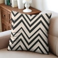 thumbnail image 6 of Black and White Geometric Lines Of Borders Decor Throw Pillow Covers 18"x18", Set Of 4, Linen Study Sofa Cushion Cover Indoor Living Room Home Decor, 6 of 7