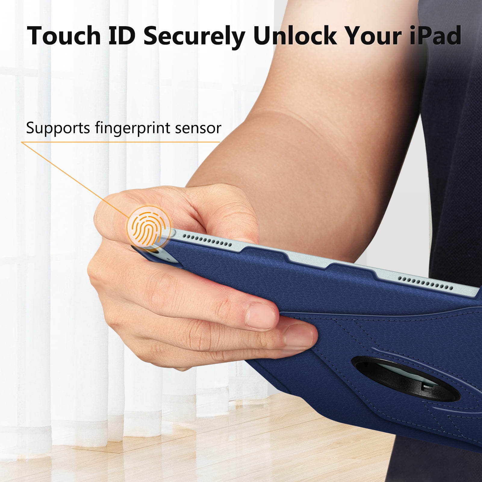 Fintie Rotating Case for iPad Air 13-inch (M4) 2026, (M3) 2025, (M2) 2024 - 360 Degree Rotating Protective Stand Cover with Pencil Holder, Navy