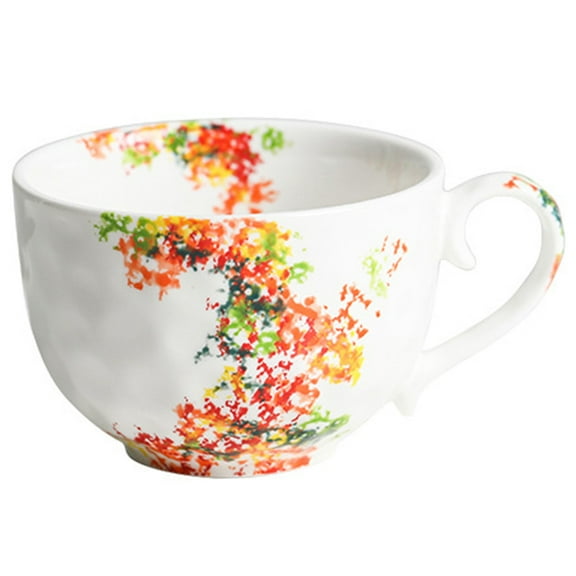 Qeeadeea Soup Cups With Handles, Ceramic Bouillon Cups, Microwave Soup Bowl, Soup Mug, Breakfast Bowl-B-15x11.8x8cm, 500ml