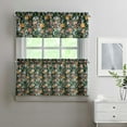 thumbnail image 2 of Rustic Boho Kitchen Curtains 24 Inch - 3 Panel Vintage Floral Set with Blooming Wildflowers, Farmhouse Rod Pocket Window Treatment, 2 of 6