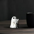 thumbnail image 4 of Halloween Ghost Dog Statue - Cute White Ghost Walking Dog Figurine, Spooky Resin Decor for Tabletop, Shelf & Mantel - Unique Halloween Decorations for Home & Office, 4 of 5