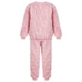thumbnail image 4 of iiniim Kids Girls Fleece Winter Warm Sleepwear Set Pullover Tops And Pants for Toddler Flannel Loungewear Size 12M-14 A Pink 18-24 Months, 4 of 7