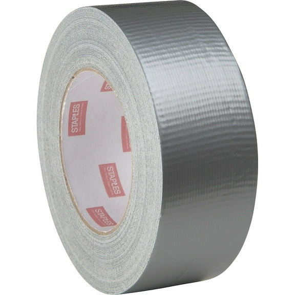 Staples Acrylic Utility Duct Tape Std Grade Silver 2" x 60 yds 1 Rl 468389
