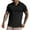 Black1, variant on Men's Slim Fit Henley Neck Tight Blouse Pure Color Short Sleeve for Outdoor Workout and Casual Wear Black M