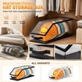 thumbnail image 3 of Clear Flip-Top Hat Storage Bin with Zipper Closure, Multi-Cap Display Organizer Box, Stackable Dust Proof Cap Holder for Baseball Caps Snapback Hats Bedroom Closet Decor, 3 of 8