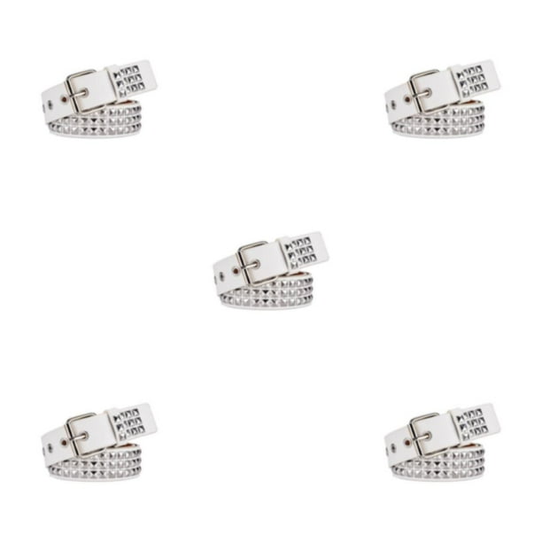 Minnieouse Cinturón con remaches punk de metal Amplia gama de usos para hombres y mujeres Premium con tachuelas blanco 110 cm Type2 NO2