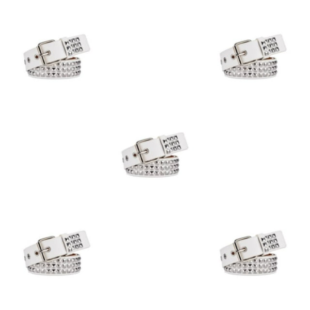 kurtrusly Premium Studded Belt All-match Unique Gift Various Size Metal Punk Rivet Belt For Men And Women Women Riveted Metal Belt white 110cm 5Set