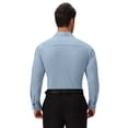 thumbnail image 2 of Youclos Men’s Solid Long Sleeve Button‑Up Dress Shirt, Stretch Wrinkle Resistant Slim Fit Shirt, 2 of 8